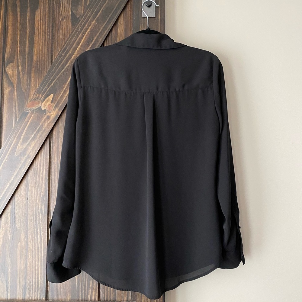 Black Express Button Down Blouse - image 2